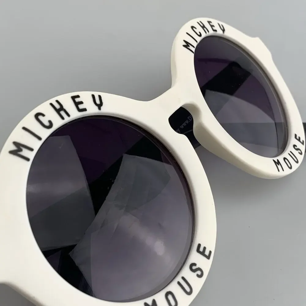 Mickey MouseSunglasses Round White Black Girls Shades Junk Food Clothing